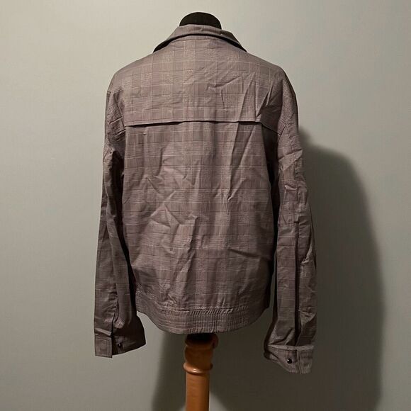 H&M Men's Gray Full Zip Plaid Lightweight Lined Bomber Jacket Size 36R NWT - Picture 5 of 13